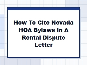 Citing Hoa Bylaws in Rental Disputes