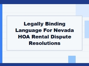 Nevada Hoa Rental Dispute Resolution