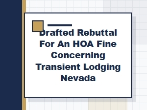Rebuttal for Nevada Hoa Lodging Fine Violation