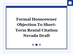 Nevada Hoa Citation: Formal Homeowner Objection Draft