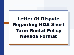 Hoa Short-Term Rental Dispute Letter Template