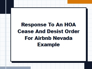Nevada Hoa Airbnb Cease and Desist Response