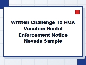 Nevada Hoa Vacation Rental Notice Challenge Sample