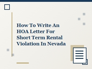 Hoa Letter for Nevada Short-Term Rental Violations