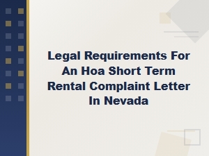 Nevada Hoa Short-Term Rental Complaint Guidelines