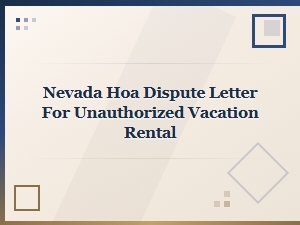 Nevada Hoa Vacation Rental Violation Letter Guide