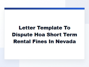 Dispute Hoa Short-Term Rental Fines in Nevada