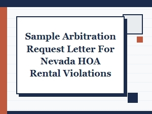 Sample Nevada Hoa Arbitration Letter