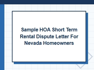 Short-Term Rental Dispute Letter for Nevada Hoa