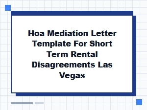 Hoa Mediation Letter for Rental Disputes