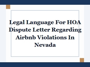 Hoa Airbnb Violations: Nevada Notice Letter