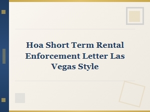 Las Vegas Hoa Rental Enforcement Notice