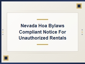 Notice for Unapproved Nevada Hoa Rentals