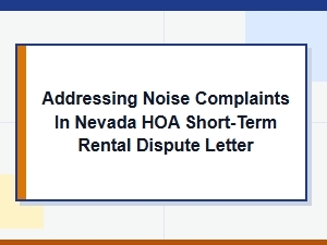 Hoa Noise Complaint Letter Template for Nevada