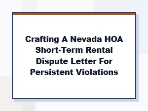 Nevada Hoa Violation Letter for Short-Term Rentals