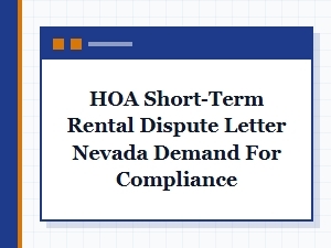 Nevada Hoa Short-Term Rental Violation Letter