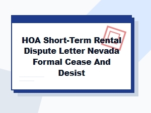 Hoa Cease and Desist Letter for Short-Term Rental