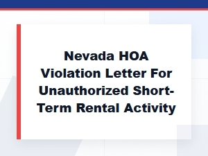 Unauthorized Rental Notice Letter for Nevada Hoas